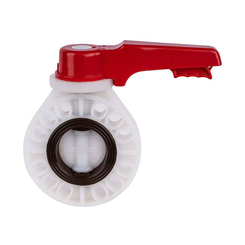 PVDF D71X-10F Katup Kupu-Kupu Tipe Roda Tangan DN15-200 15A-200A Standar JIS