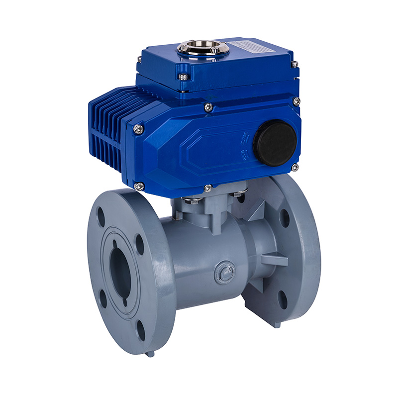 PVC-C D941F-10V Katup Bola Flange Listrik DN20-300 20A-300A Standar JIS