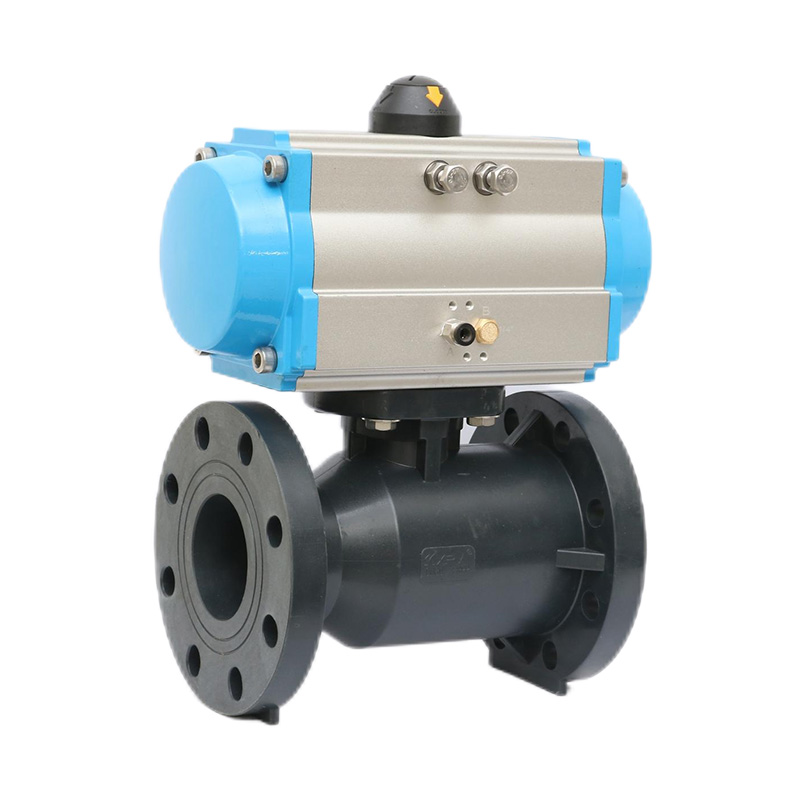 FRPP Q641F-10S Katup Bola Flange Pneumatik DN15-300 1/2'-12' Standar ANSI