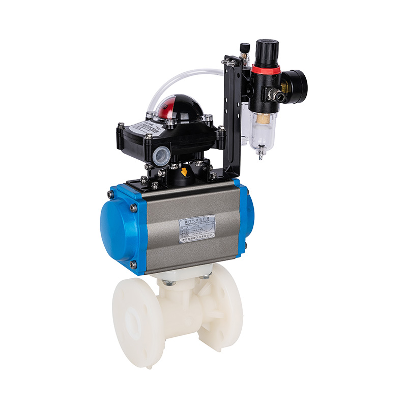 PVDF Q641F-10F Katup Bola Flange Pneumatik DN15-300 1/2'-12' Standar ANSI