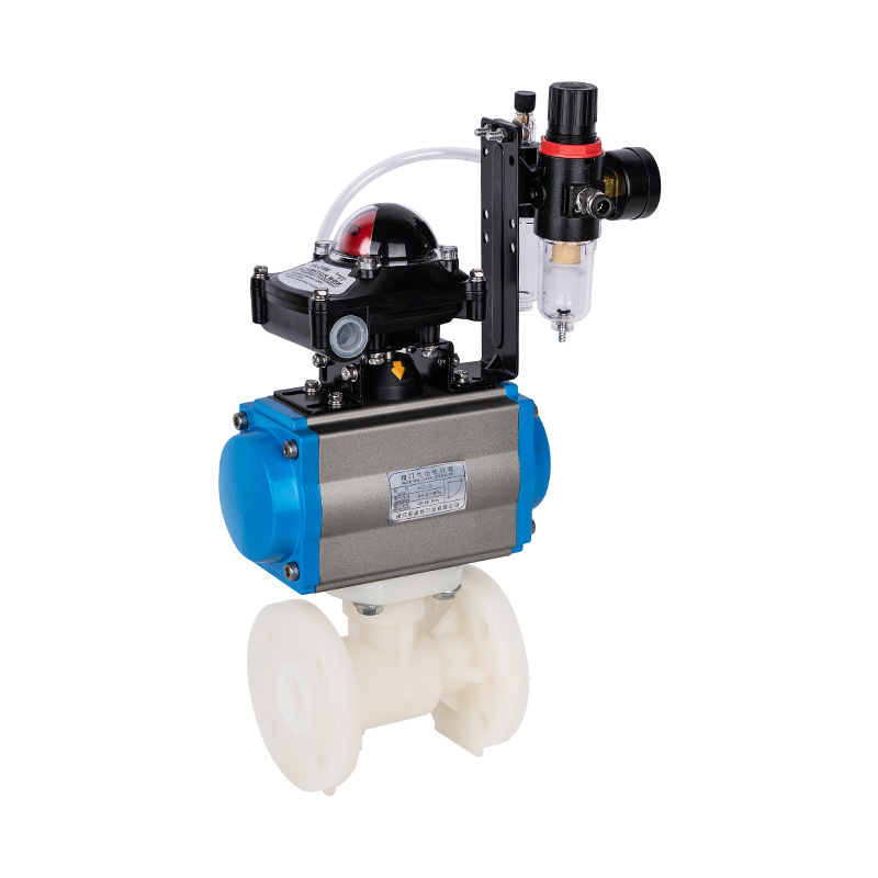 Katup Bola Flange Pneumatik PVDF Q641F-10F Standar DN15-300 GB