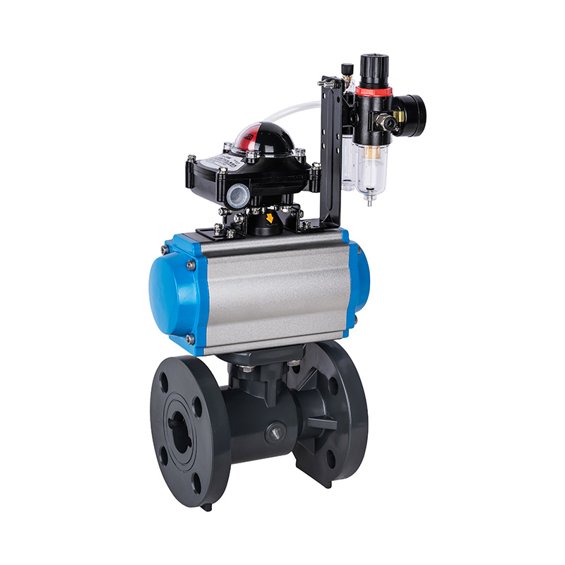 Katup Bola Flange Pneumatik PVC-U Q641F-10U Standar DN15-300 GB